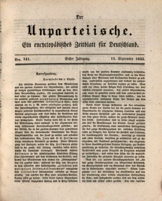 Der Unparteiische Mittwoch 11. September 1833