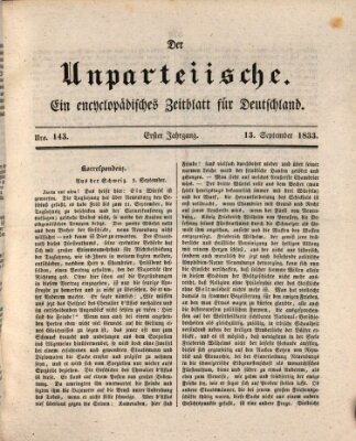 Der Unparteiische Freitag 13. September 1833