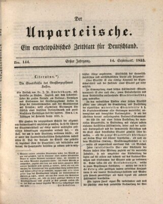 Der Unparteiische Samstag 14. September 1833