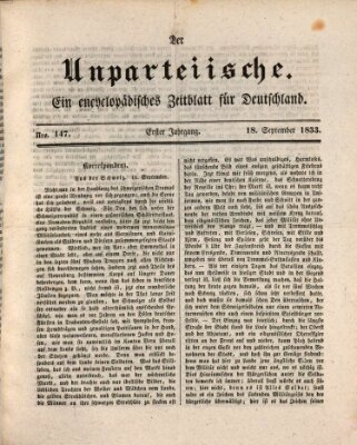 Der Unparteiische Mittwoch 18. September 1833