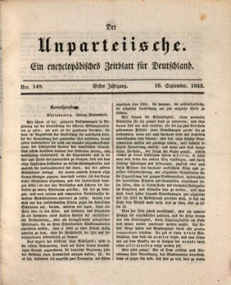 Der Unparteiische Donnerstag 19. September 1833