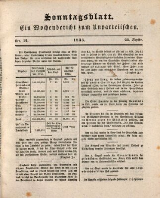 Der Unparteiische Sonntag 22. September 1833