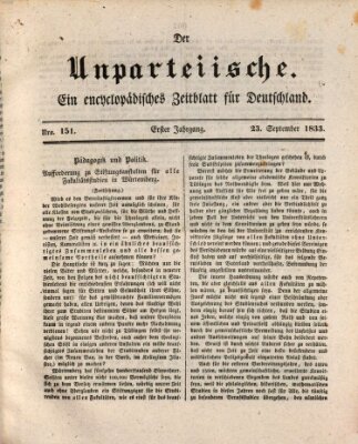 Der Unparteiische Montag 23. September 1833