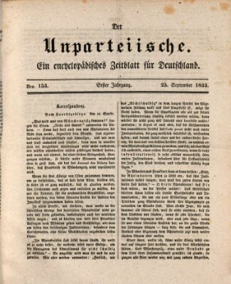 Der Unparteiische Mittwoch 25. September 1833