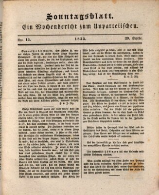 Der Unparteiische Sonntag 29. September 1833