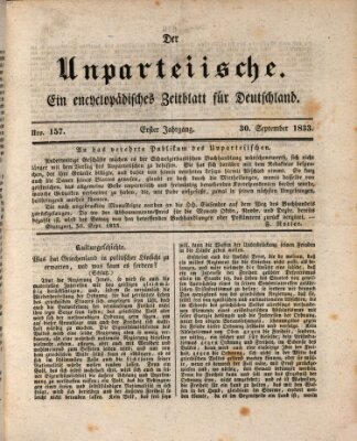 Der Unparteiische Montag 30. September 1833