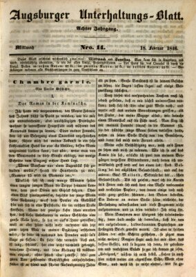 Augsburger Unterhaltungs-Blatt Mittwoch 18. Februar 1846