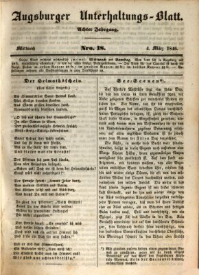 Augsburger Unterhaltungs-Blatt Mittwoch 4. März 1846