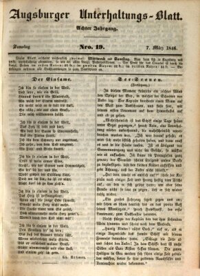 Augsburger Unterhaltungs-Blatt Samstag 7. März 1846