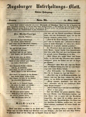 Augsburger Unterhaltungs-Blatt Samstag 14. März 1846