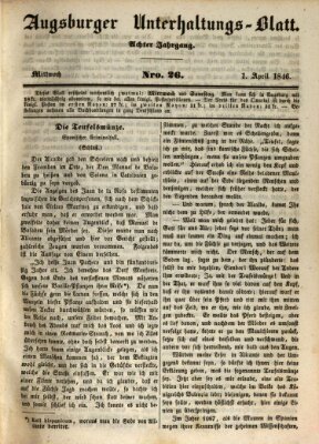 Augsburger Unterhaltungs-Blatt Mittwoch 1. April 1846