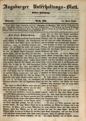 Augsburger Unterhaltungs-Blatt Mittwoch 15. April 1846