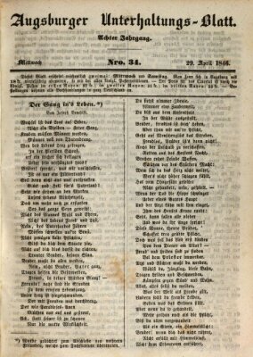 Augsburger Unterhaltungs-Blatt Mittwoch 29. April 1846