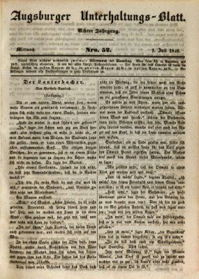 Augsburger Unterhaltungs-Blatt Mittwoch 1. Juli 1846