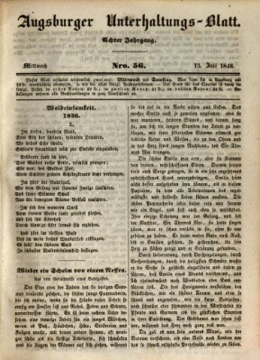 Augsburger Unterhaltungs-Blatt Mittwoch 15. Juli 1846