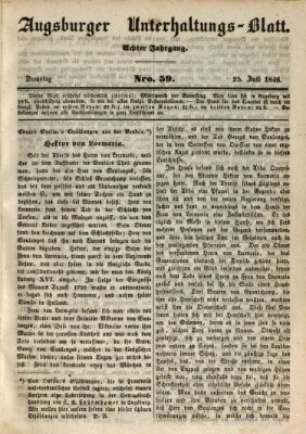 Augsburger Unterhaltungs-Blatt Samstag 25. Juli 1846