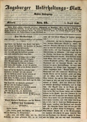 Augsburger Unterhaltungs-Blatt Mittwoch 5. August 1846