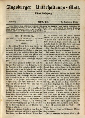 Augsburger Unterhaltungs-Blatt Samstag 5. September 1846