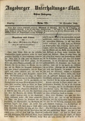 Augsburger Unterhaltungs-Blatt Samstag 26. September 1846