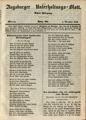 Augsburger Unterhaltungs-Blatt Mittwoch 4. November 1846