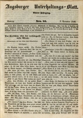 Augsburger Unterhaltungs-Blatt Samstag 7. November 1846