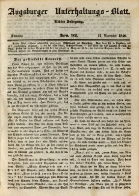 Augsburger Unterhaltungs-Blatt Samstag 21. November 1846