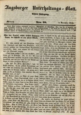 Augsburger Unterhaltungs-Blatt Mittwoch 9. Dezember 1846