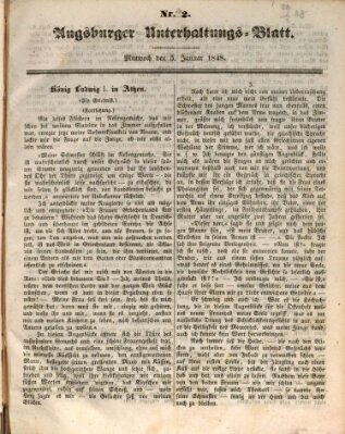 Augsburger Unterhaltungs-Blatt Mittwoch 5. Januar 1848