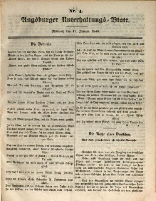 Augsburger Unterhaltungs-Blatt Mittwoch 12. Januar 1848