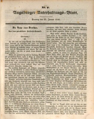 Augsburger Unterhaltungs-Blatt Sonntag 23. Januar 1848