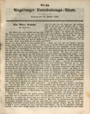 Augsburger Unterhaltungs-Blatt Sonntag 13. Februar 1848