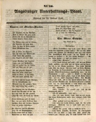 Augsburger Unterhaltungs-Blatt Mittwoch 23. Februar 1848