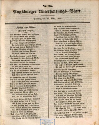 Augsburger Unterhaltungs-Blatt Sonntag 26. März 1848