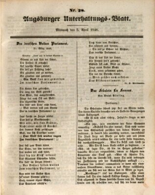 Augsburger Unterhaltungs-Blatt Mittwoch 5. April 1848