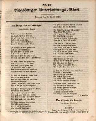 Augsburger Unterhaltungs-Blatt Sonntag 9. April 1848