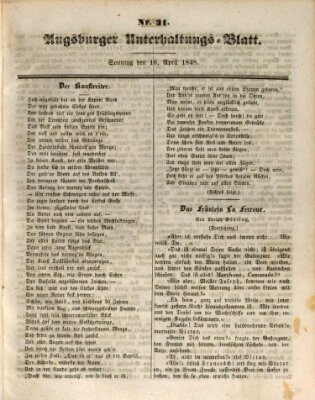 Augsburger Unterhaltungs-Blatt Sonntag 16. April 1848