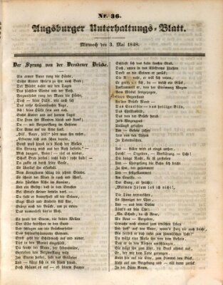 Augsburger Unterhaltungs-Blatt Mittwoch 3. Mai 1848