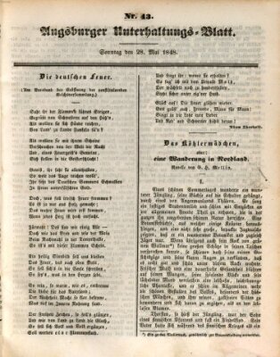 Augsburger Unterhaltungs-Blatt Sonntag 28. Mai 1848