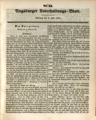 Augsburger Unterhaltungs-Blatt Sonntag 2. Juli 1848