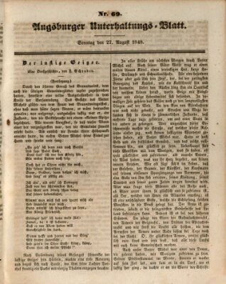 Augsburger Unterhaltungs-Blatt Sonntag 27. August 1848