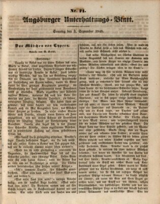 Augsburger Unterhaltungs-Blatt Sonntag 3. September 1848