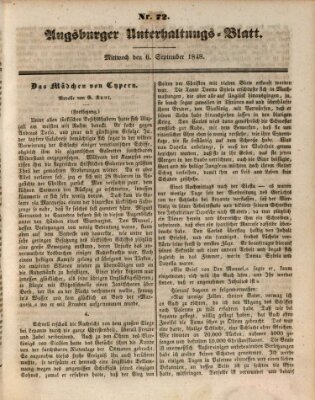 Augsburger Unterhaltungs-Blatt Mittwoch 6. September 1848