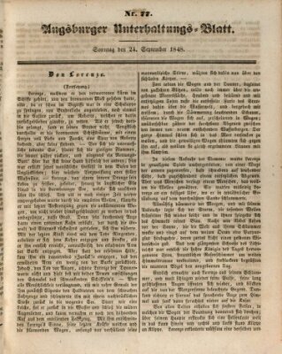 Augsburger Unterhaltungs-Blatt Sonntag 24. September 1848