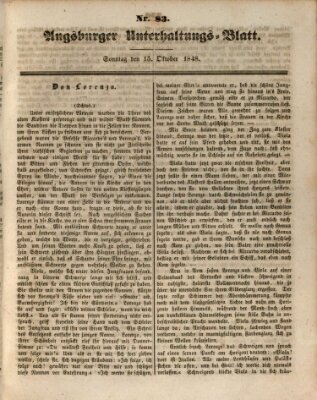 Augsburger Unterhaltungs-Blatt Sonntag 15. Oktober 1848