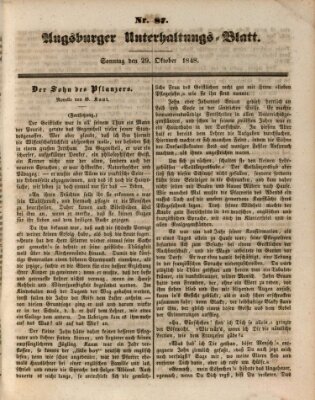 Augsburger Unterhaltungs-Blatt Sonntag 29. Oktober 1848