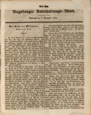 Augsburger Unterhaltungs-Blatt Mittwoch 1. November 1848