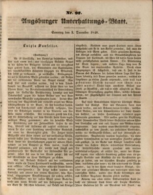 Augsburger Unterhaltungs-Blatt Sonntag 3. Dezember 1848