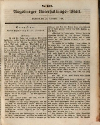 Augsburger Unterhaltungs-Blatt Mittwoch 20. Dezember 1848