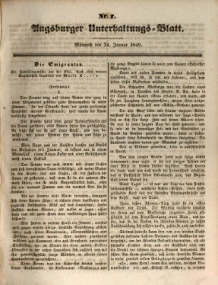 Augsburger Unterhaltungs-Blatt Mittwoch 24. Januar 1849