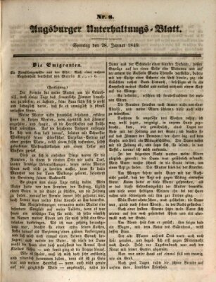 Augsburger Unterhaltungs-Blatt Sonntag 28. Januar 1849